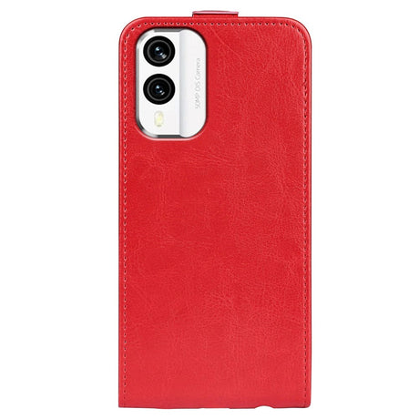 Nokia X30 Vertical Flip Leather Case w. Card Holder - Red