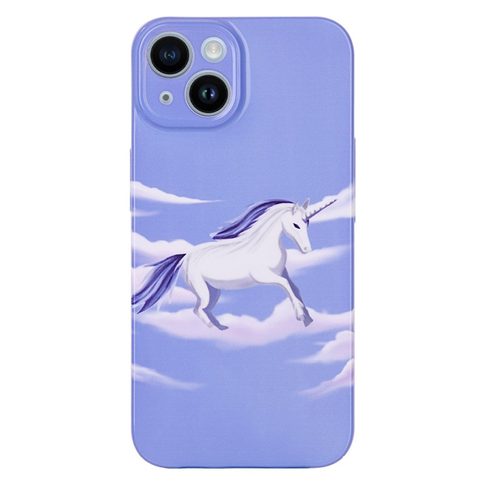 iPhone 14 Hard Plastic Case w. Print - Unicorn