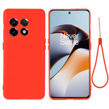 OnePlus 11 Liquid Silicone Case w. Strap - Red