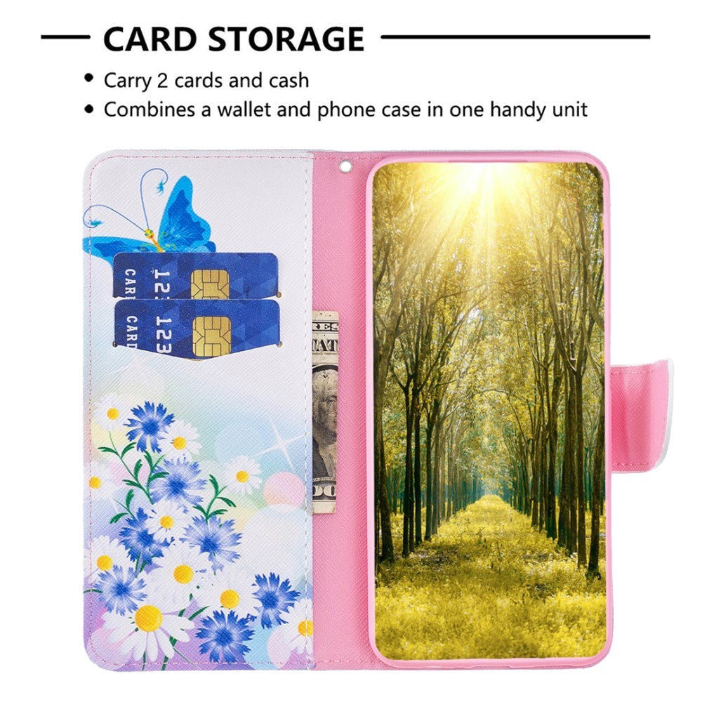 Xiaomi 13 Lite Flip Case w. Wallet - Butterfly and Flowers