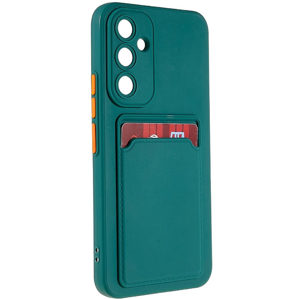 Samsung Galaxy A54 (5G) Flexible Plastic Case with Card Holder - Green