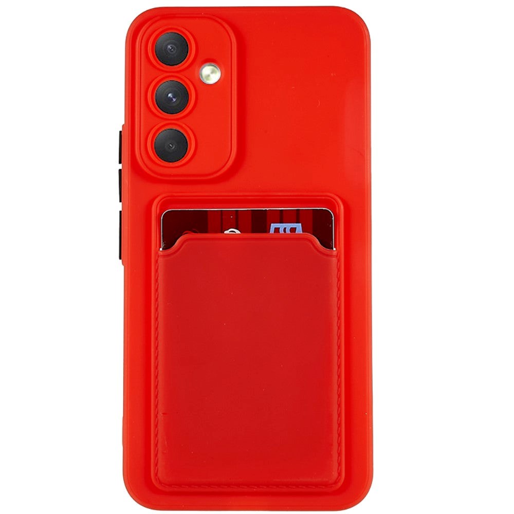 Samsung Galaxy A54 (5G) Flexible Plastic Case with Card Holder - Red