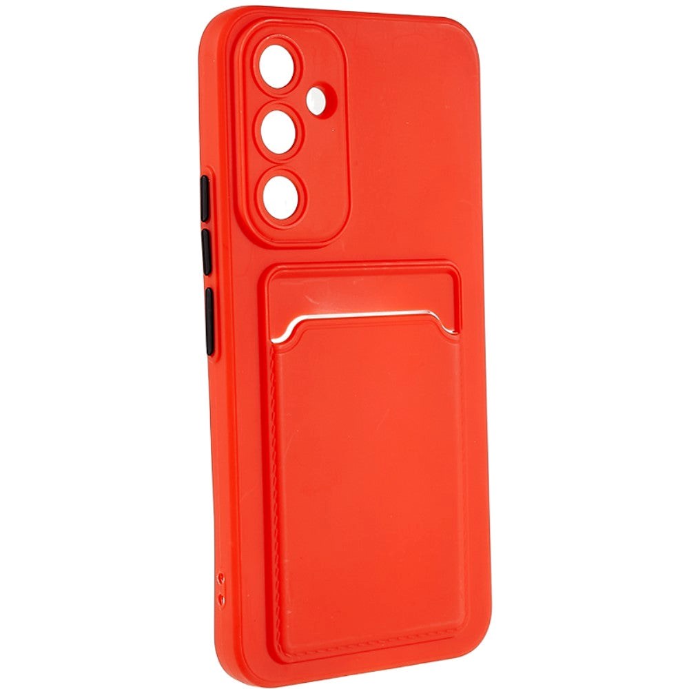 Samsung Galaxy A54 (5G) Flexible Plastic Case with Card Holder - Red