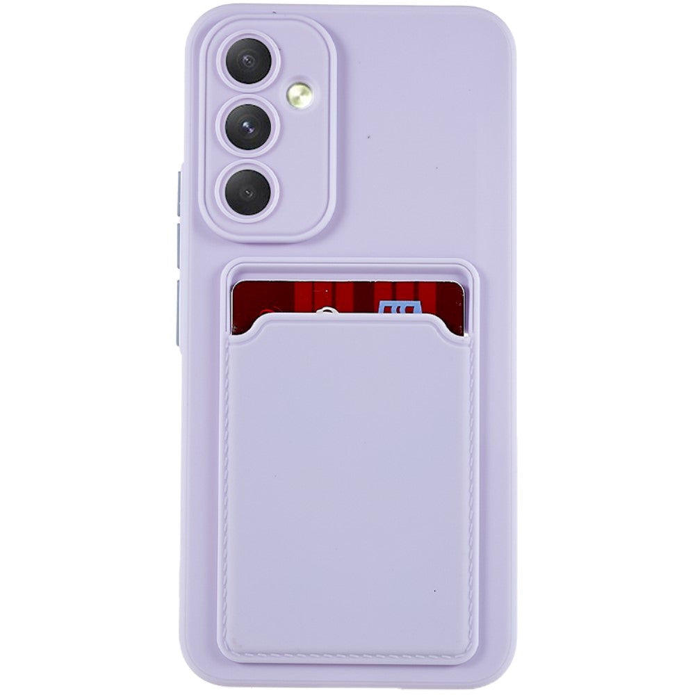 Samsung Galaxy A54 (5G) Flexible Plastic Case with Card Holder - Purple