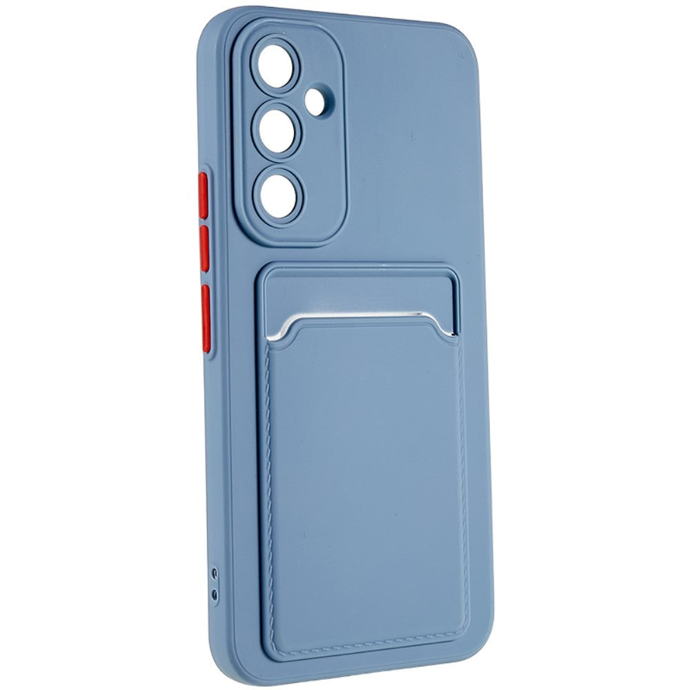 Samsung Galaxy A54 (5G) Flexible Plastic Case with Card Holder - Gray Blue