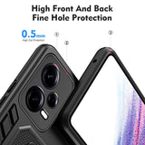 Xiaomi Redmi Note 12 Pro (5G) Tough Case w. Kickstand & Silicone Finger Ring - Black