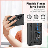 Xiaomi Redmi Note 12 Pro (5G) Tough Case w. Kickstand & Silicone Finger Ring - Black