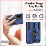 Xiaomi Redmi Note 12 Pro (5G) Tough Case w. Kickstand & Silicone Finger Ring - Blue