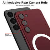 Samsung Galaxy S23+ (Plus) Flexible Plastic Case w. Magnetic Ring - MagSafe Compatible - Bordeaux Red