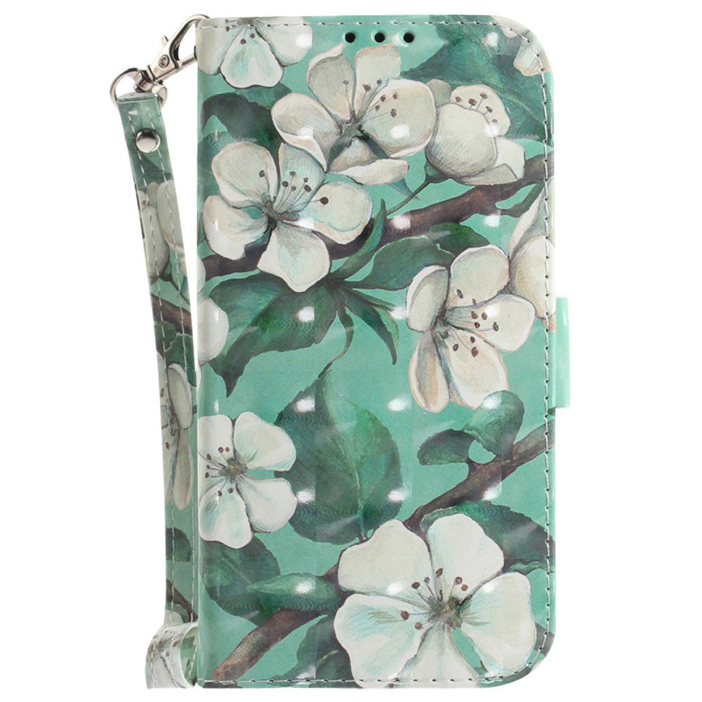 Sony Xperia 1 V Leather Case w. Print - White Flowers