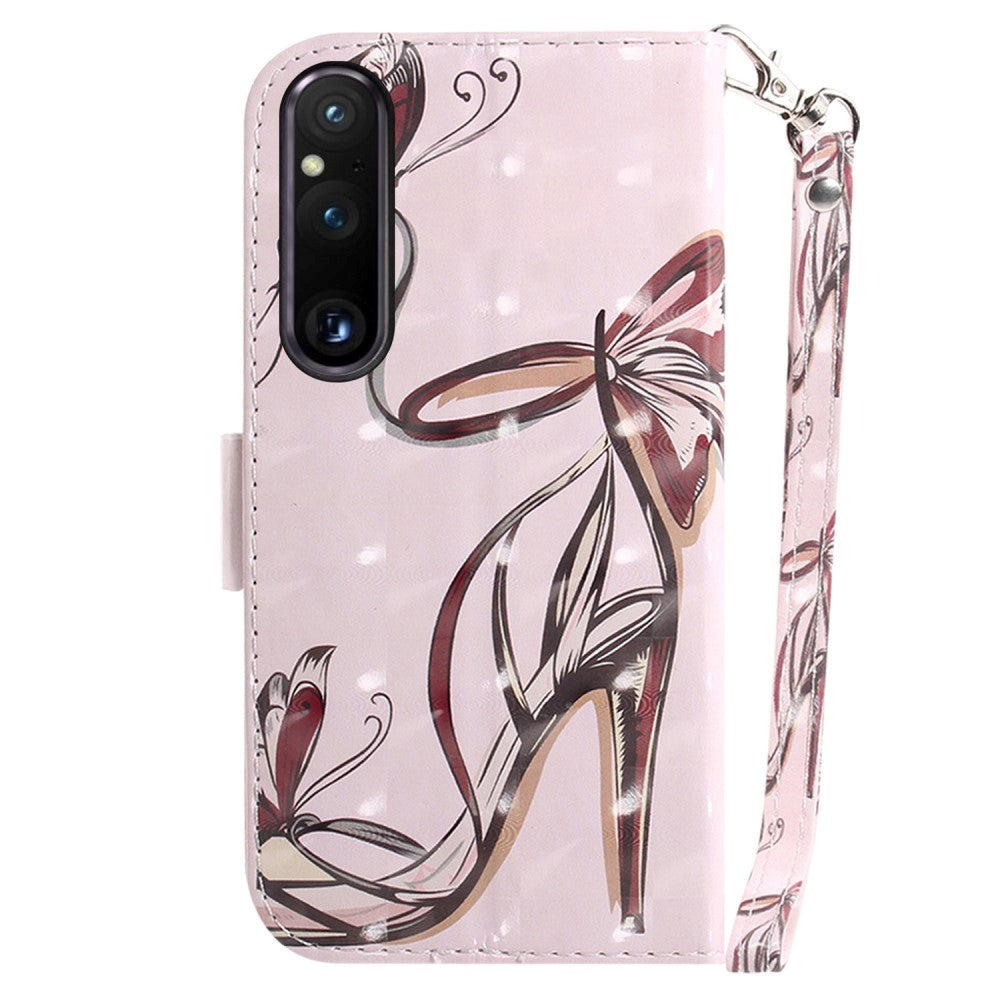 Sony Xperia 1 V Leather Case w. Print - High Heeled Shoe