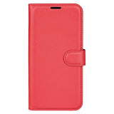 Sony Xperia 1 V Litchi Leather Flip Case w. Wallet - Red