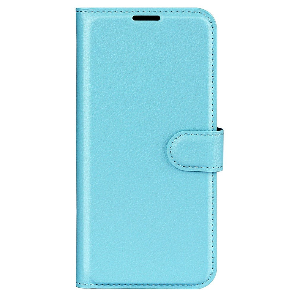 Sony Xperia 1 V Litchi Leather Flip Case w. Wallet - Light Blue