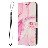 Motorola Edge 40 Pro Leather Flip Case w. Wallet & Strap - Marble - Pink