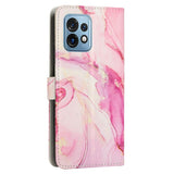 Motorola Edge 40 Pro Leather Flip Case w. Wallet & Strap - Marble - Pink