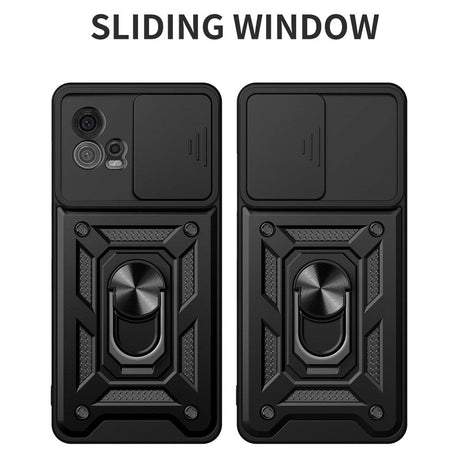 Motorola Moto G72 Tough Case w. Magnetic Kickstand & Cam Slider - Black