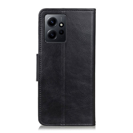 Xiaomi Redmi Note 12 (4G) Leather Case w. Wallet & Stand Function - Black