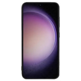 Samsung Galaxy S23 Flexible Magnetic Plastic Back Cover with Leather Covering - Purple