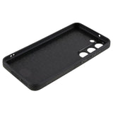 Samsung Galaxy S23 Flexible Magnetic Plastic Back Cover with Leather Covering - Black