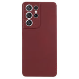 EIDERWOOD Samsung Galaxy S21 Ultra Lined Flexible Plastic Case - Wine Red