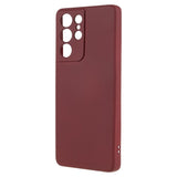 EIDERWOOD Samsung Galaxy S21 Ultra Lined Flexible Plastic Case - Wine Red