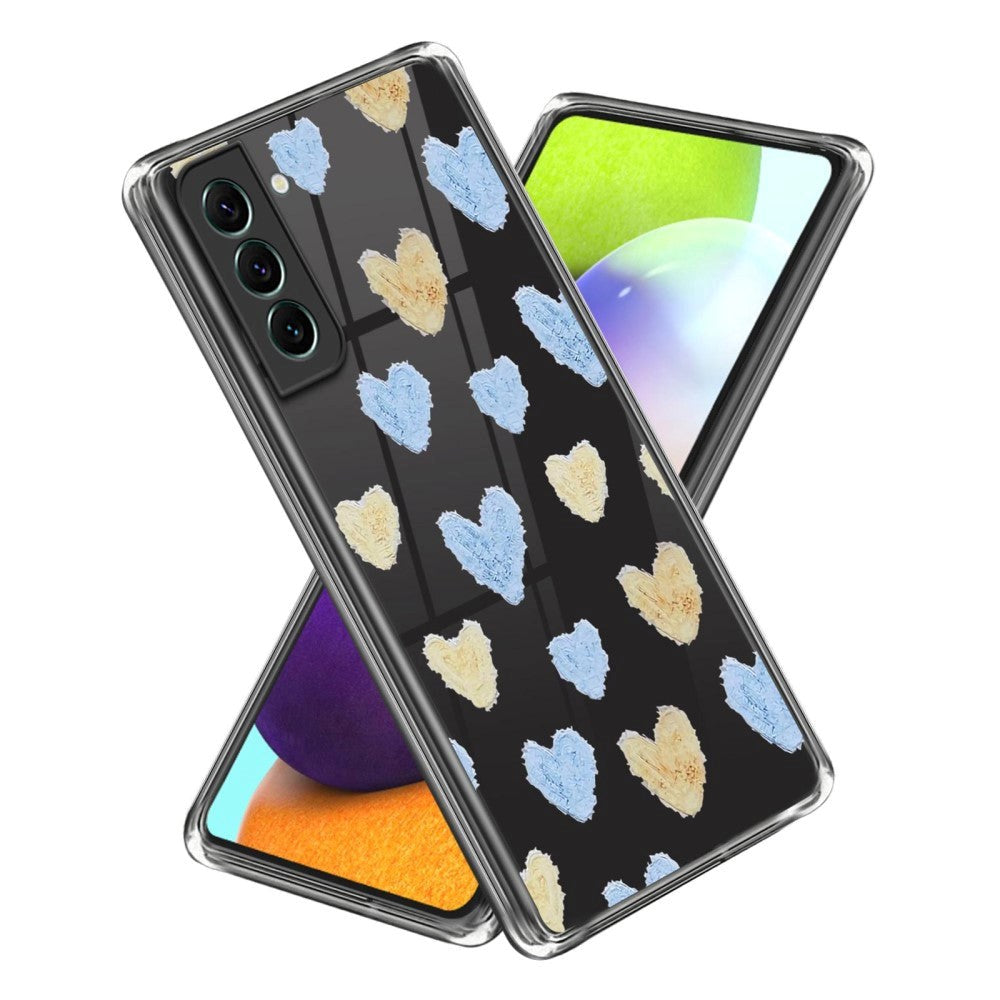 Samsung Galaxy S23 Plastic Transparent Case w. Motive - Hearts