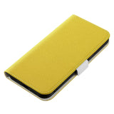 Samsung Galaxy A24 Litchi Leather Wallet Case with Magnetic Closure - Yellow