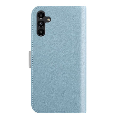 Samsung Galaxy A54 (5G) Litchi Leather Wallet Case with Magnetic Closure - Blue