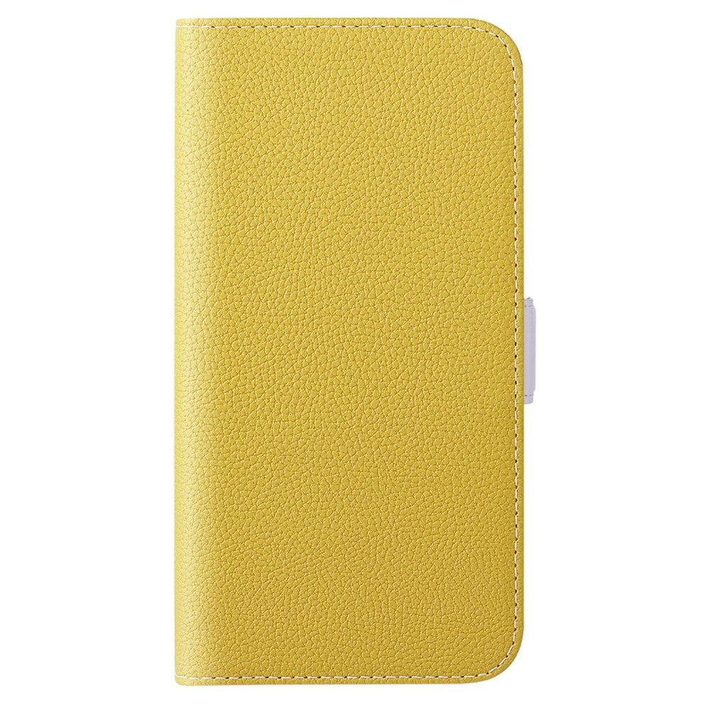 Samsung Galaxy A54 (5G) Litchi Leather Wallet Case with Magnetic Closure - Yellow