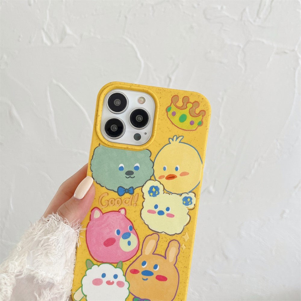 iPhone 14 Pro Flexible Plastic Case w. Motif - Cute Animals