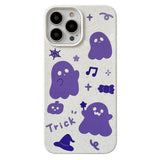 iPhone 13 Pro Flexible Plastic Case w. Motif - Purple Ghosts