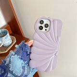 iPhone 14 Pro Flexible Case - Seashell Design - Purple