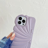 iPhone 14 Pro Flexible Case - Seashell Design - Purple