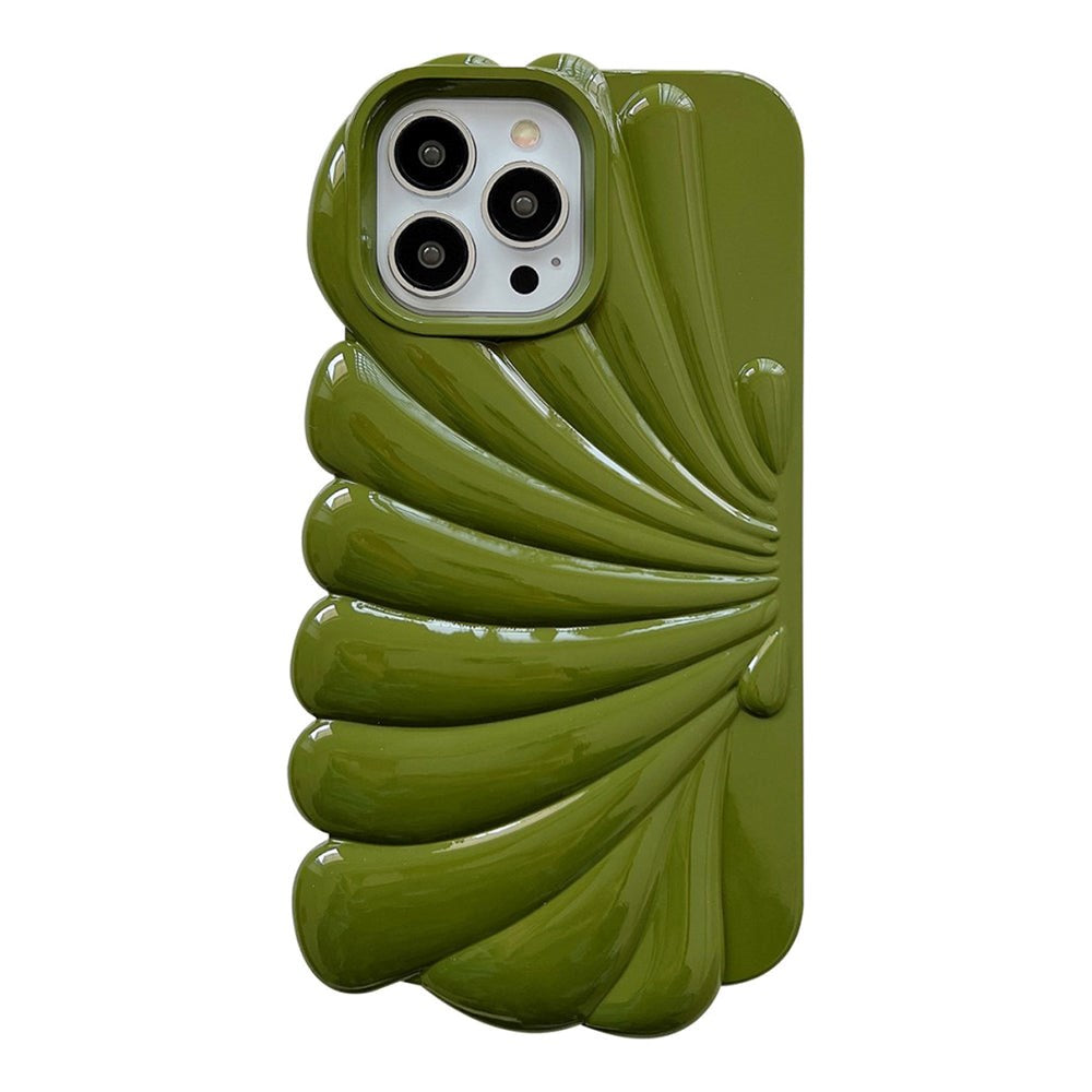 iPhone 13 Pro Flexible Case - Seashell Design - Green