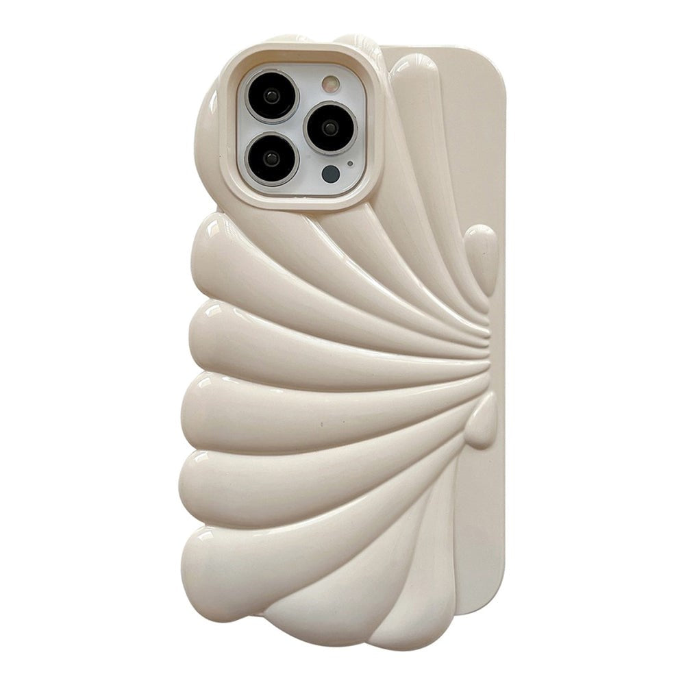 iPhone 13 Pro Flexible Case - Seashell Design - Beige