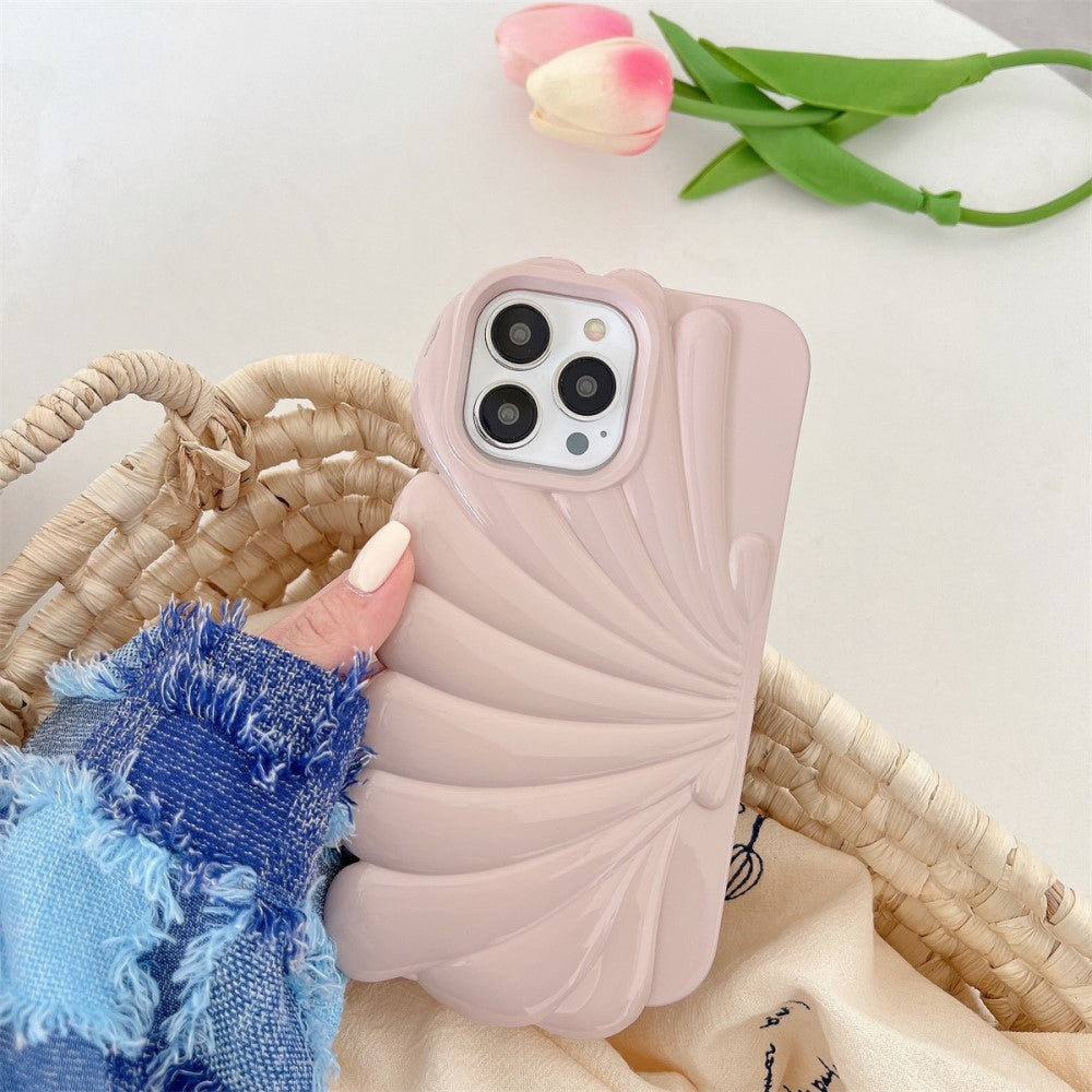 iPhone 13 Pro Flexible Case - Seashell Design - Pink