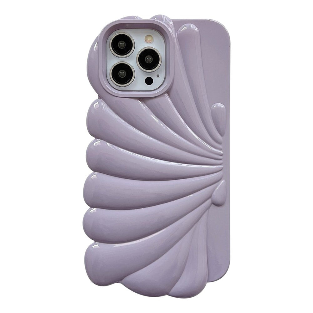 iPhone 13 Pro Flexible Case - Seashell Design - Purple