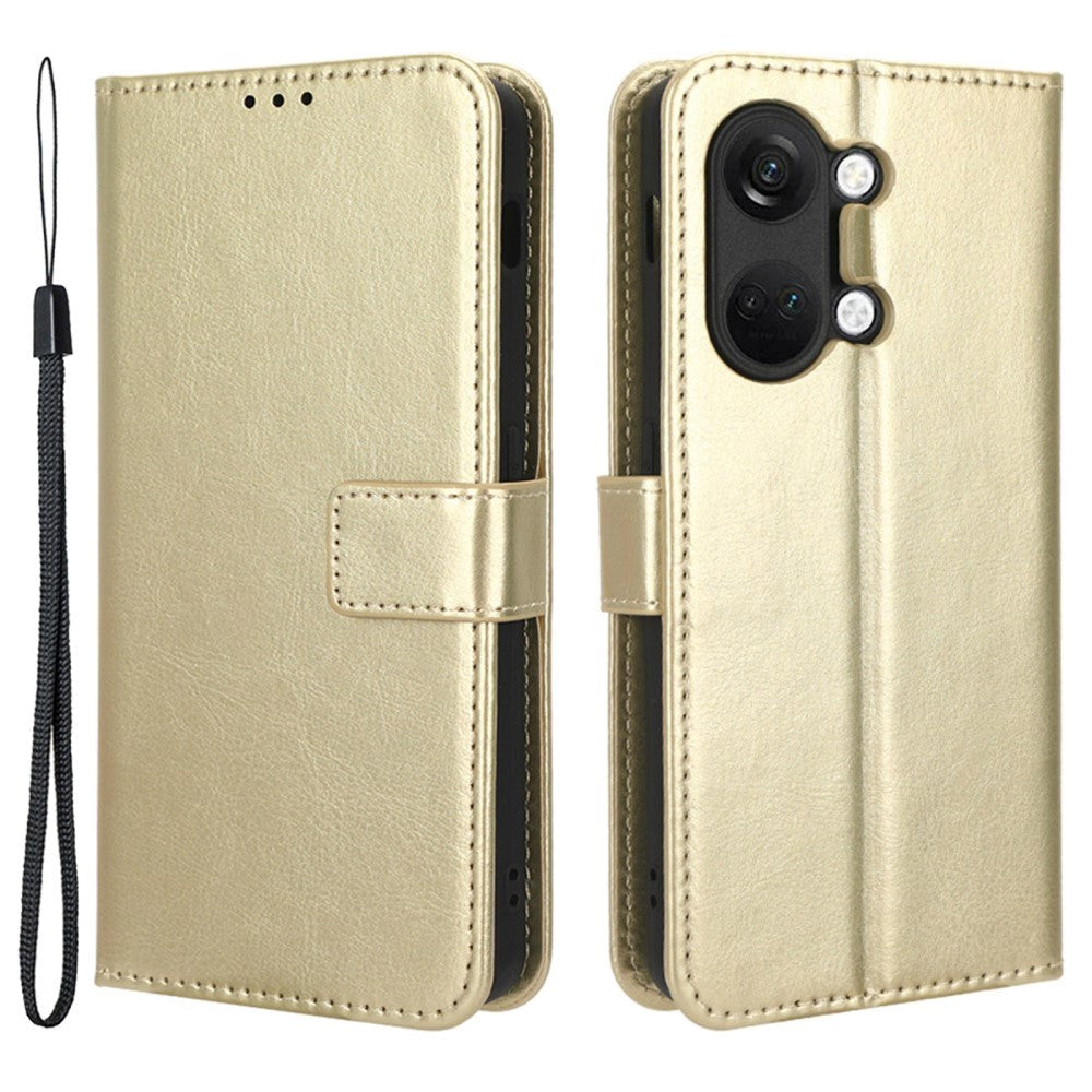 OnePlus Nord 3 (5G) Leather Flip Case with Wallet and Strap - Gold