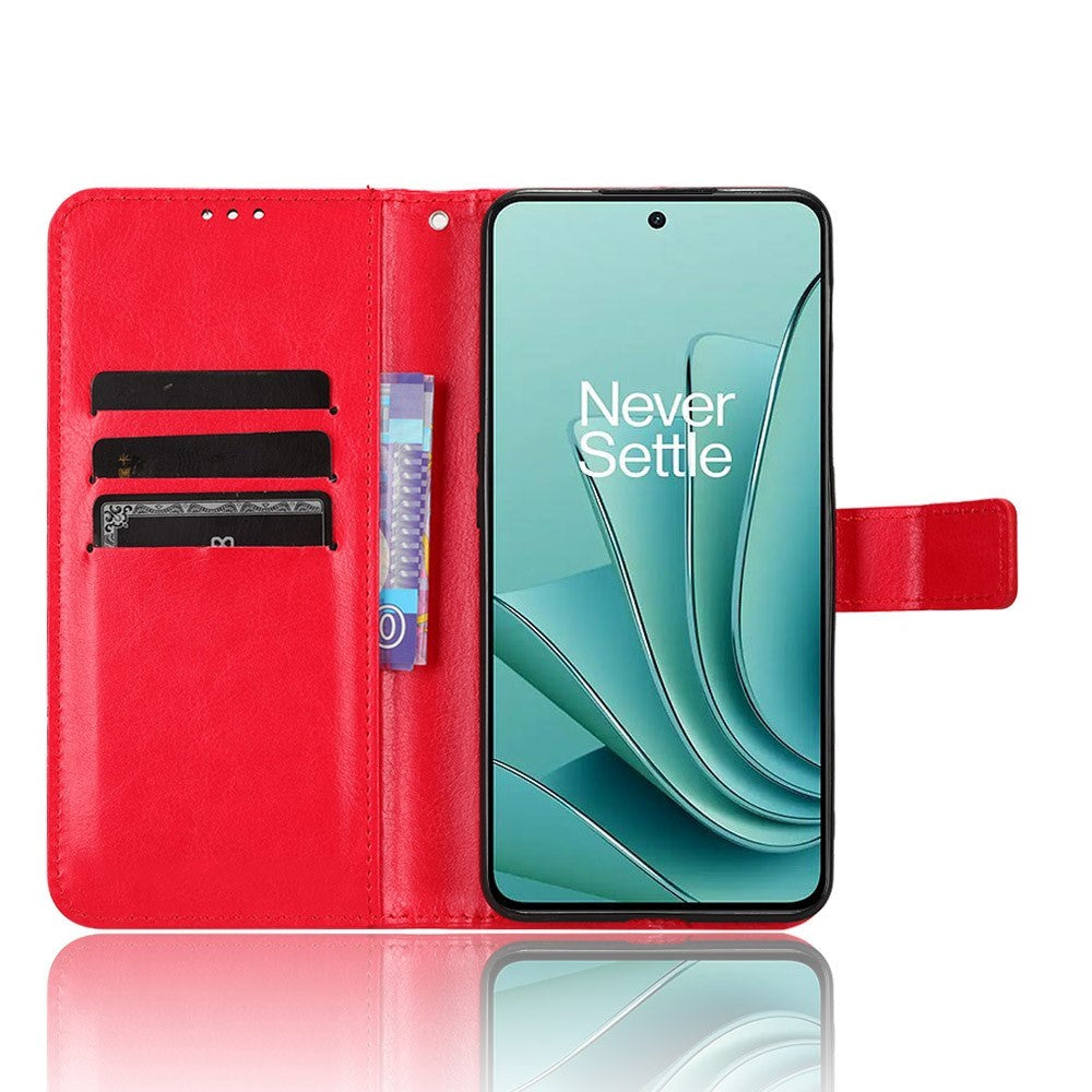 OnePlus Nord 3 (5G) Leather Flip Case with Wallet and Strap - Red