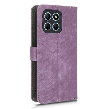 Honor 70 Lite Leather Flip Case with Wallet and Strap - Purple