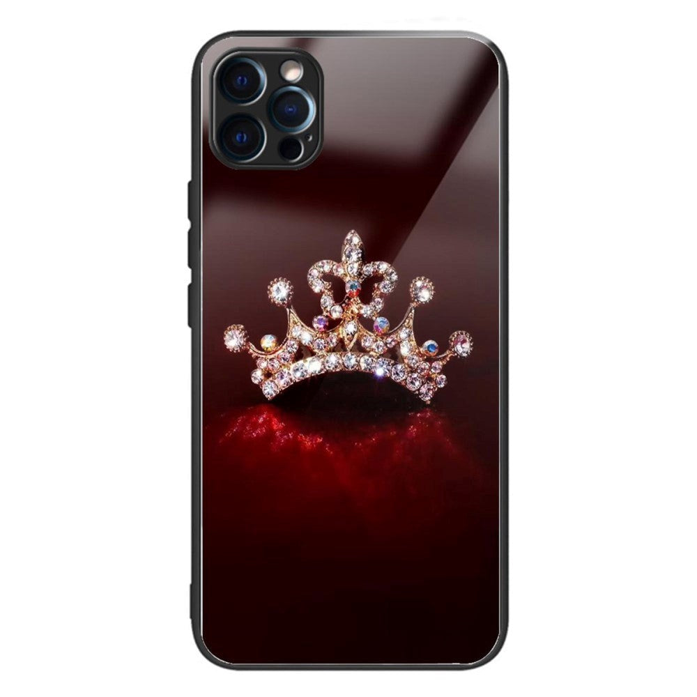 iPhone 14 Pro Case with Tempered Glass Backside - Crown