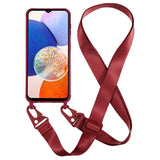 Samsung Galaxy A14 (5G) Flexible Plastic Case with Strap - Wine Red