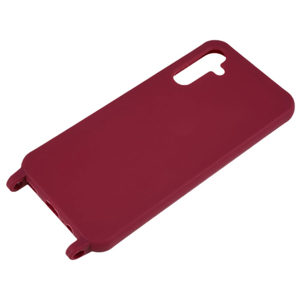 Samsung Galaxy A14 (5G) Flexible Plastic Case with Strap - Wine Red