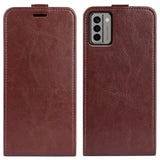 Nokia G22 Vertical Flip Leather Case w. Card Holder - Brown