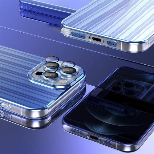 iPhone 14 Pro TPU Plastic Case with Camera Lens Protection - Blue