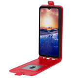 TCL 40R 5G Vertical Leather Flip Case w. Card Holder - Red