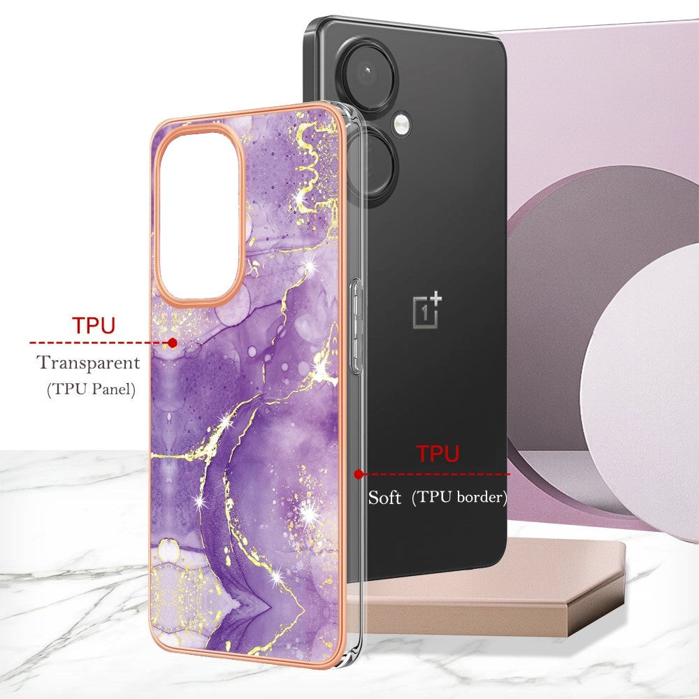 OnePlus Nord CE 3 Lite (5G) Hybrid Plastic Case - Purple / Gold Marble