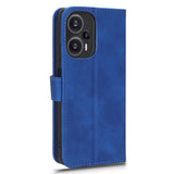 Xiaomi Poco F5 Leather Flip Case with Wallet and Stand Function - Blue