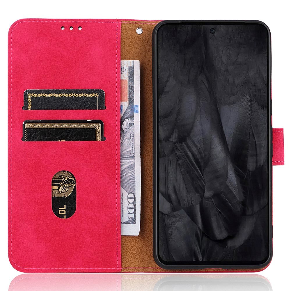 Google Pixel 8 Pro Leather Flip Case with Wallet and Stand Function - Pink