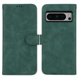 Google Pixel 8 Pro Leather Flip Case with Wallet and Stand Function - Green